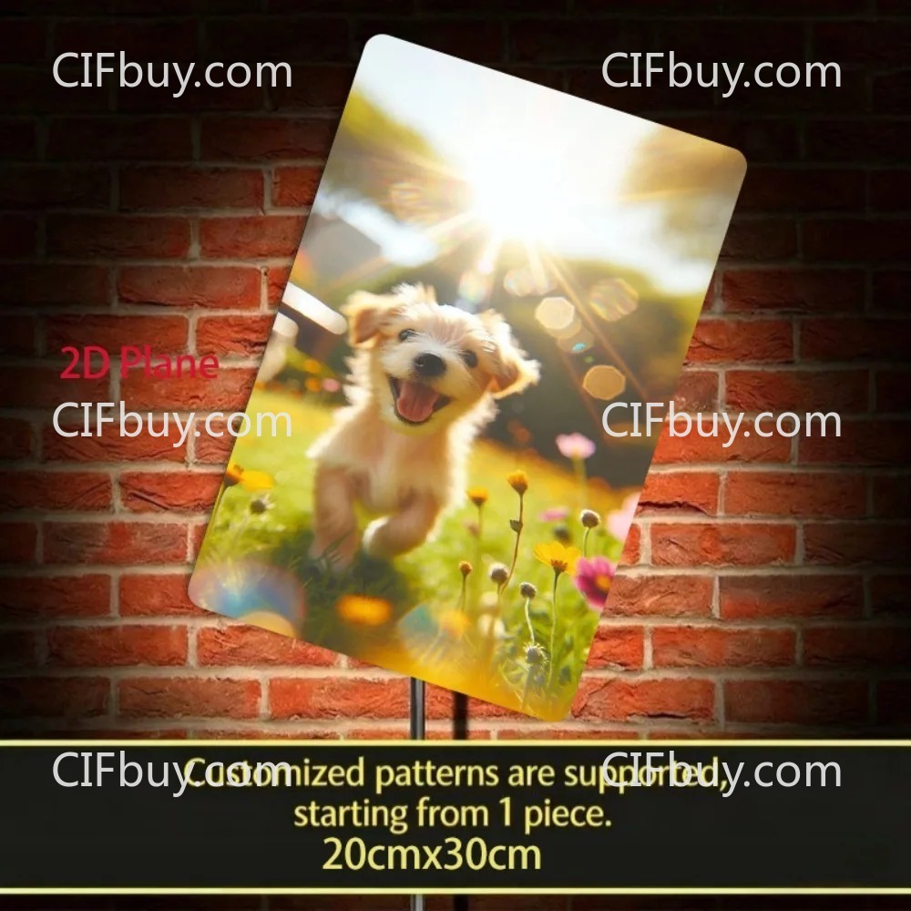 Pet Portrait Custom - [2D แบน] ป้ายโลหะตกแต่งผนังบ้านแบบหรูหรา 1 ชิ้น พร้อมภาพถ่ายคู่รัก