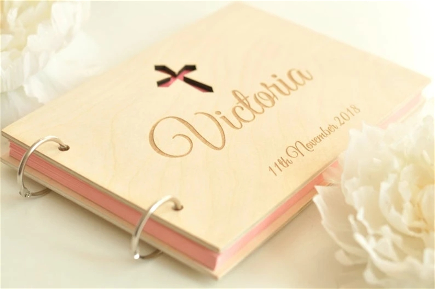 Custom Photo Book - ปรับแต่งๆข้อความ Cross ไม้ Baby Shower Guest