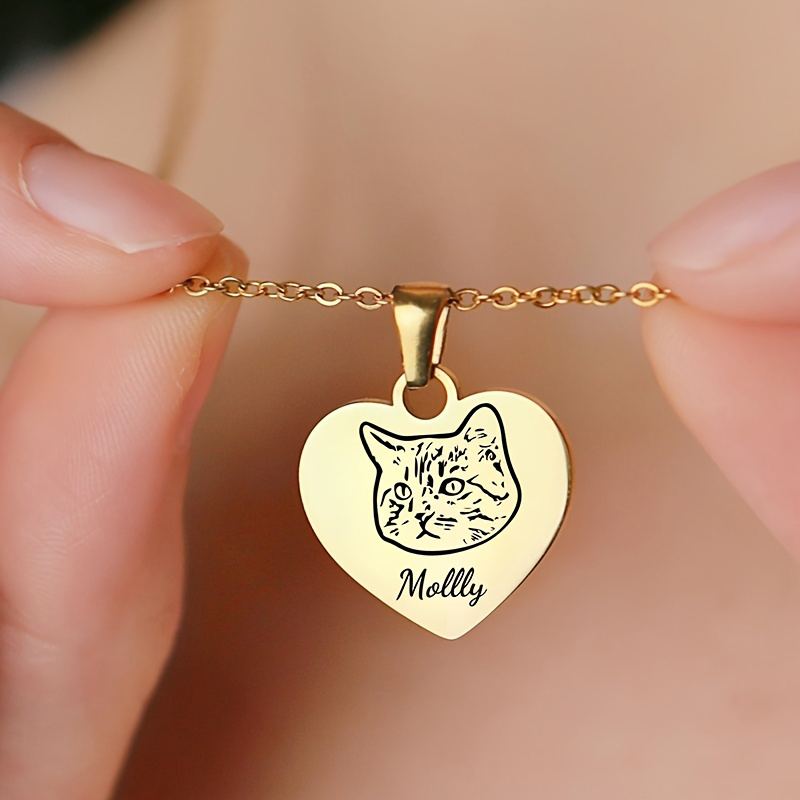 สร้อยคอรูปสัตว์เลี้ยงสแตนเลสสั - Pet Portrait Custom บทวิจารณ์และราคา