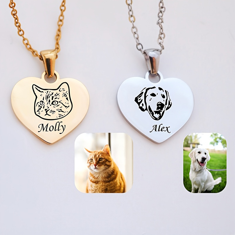 สร้อยคอรูปสัตว์เลี้ยงสแตนเลสสั - Pet Portrait Custom บทวิจารณ์และราคา