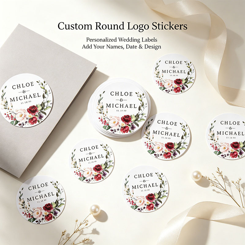 ฉลากปิดผนึกลายดอกไม้สีแดงไวน์ว - Personalized Name Box บทวิจารณ์และราคา
