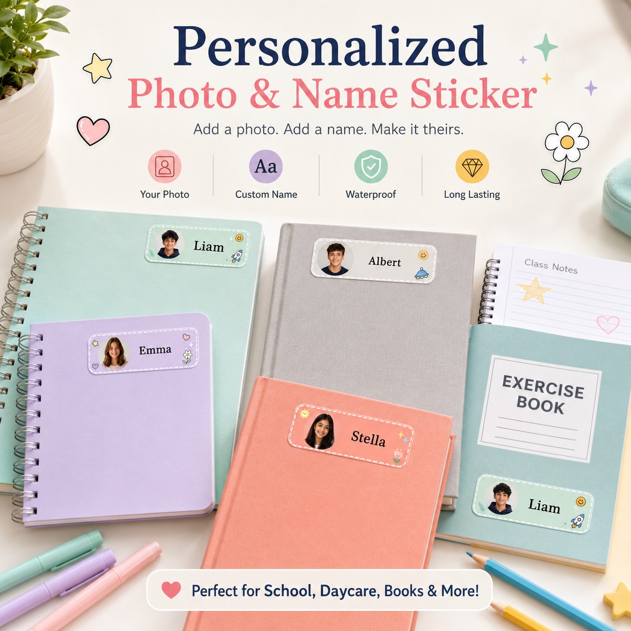 สติกเกอร์ชื่อคลาสแบบกำหนดเอง,  - Custom Photo Book บทวิจารณ์และราคา